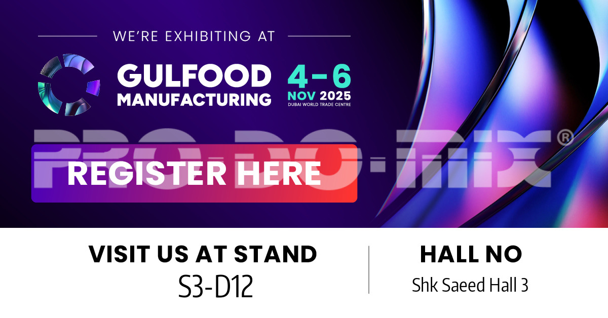PRO-DO-MIX<sup>®</sup> a Gulfood Manufacturing 2025 a Dubai: agitatori verticali per il Food & Beverage